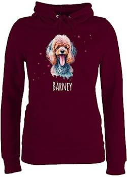 Pullover Damen Hoodie Frauen - Hunde - Pudel - Hundebesitzern Geschenk - XL - Burgundrot - Hund Name Hundebesitzer personalisierte hundemotiv Hunden eigenem personalisiertes hundemotiven tiermotive von Geschenk mit Namen personalisiert by Shirtracer