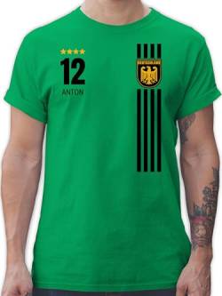 T-Shirt Herren - 2024 Fussball EM Fanartikel - Deutschland Germany Trikot Style - XXL - Grün - fußball Baumwolle Shirt männer Tshirt t wm Name Herren-Shirt 24 weiß fussballtrikot Euro von Geschenk mit Namen personalisiert by Shirtracer