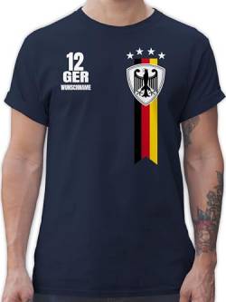 T-Shirt Herren - 2024 Fussball EM Fanartikel - Germany WM Fan Deutschland - 3XL - Navy Blau - Shirt fußball Trikot Tshirt Wunschname trainingsshirt fußballtrikot schwarz Baumwolle zum beschriften von Geschenk mit Namen personalisiert by Shirtracer