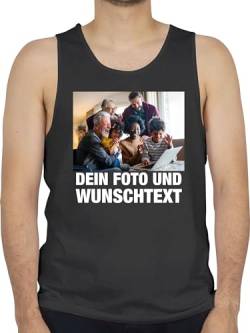 Tanktop Herren Tank Top Männer - Mit Bild eigenem Foto Name Text Wunschtext - M - Schwarz - selber gestalten Bedrucken Lassen Bilder drucker fotogeschenke individuell eigenen Druck drucken Custom von Geschenk mit Namen personalisiert by Shirtracer