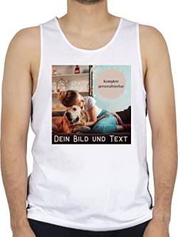 Tanktop Herren Tank Top Männer - eigenem - Foto Bild Geschenk - 3XL - Weiß - selber Text drauf eigenes logo Foto-Geschenke zum selbst Bedrucken personalisiertem personalisierbar individualisiert von Geschenk mit Namen personalisiert by Shirtracer