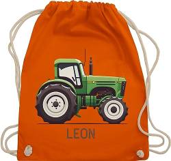 Turnbeutel Rucksack - Traktor Landwirte Landwirt Traktoren Trecker Landwirtschaft - Unisize - Orange - stoffbeutel beutel kita tractors turnsackerl turntasche kindergarten schlepper sportbeutel von Geschenk mit Namen personalisiert by Shirtracer