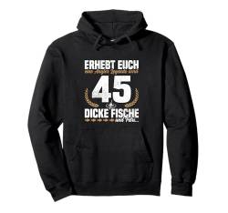 Fische Männer 45. Geburtstag Angler Legende Tackle Angeln Pullover Hoodie von Geschenke für Angler Männer Geburtstag Angeln