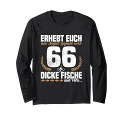 Fische Männer 66. Geburtstag Angler Legende Tackle Angeln Langarmshirt von Geschenke für Angler Männer Geburtstag Angeln