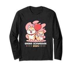 Große Schwestern 2024 Hunde Welpen Schwester Hund Langarmshirt von Geschwister Bruder Schwester Baby Hund Welpen