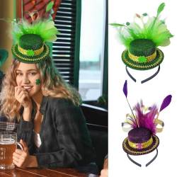 Haarband für den St. Patrick's Day, Haare, Feder, Haarband, Hut, hohe irische Form, bequem, einzigartig – elastisches Zubehör für Damen für Karneval von Geteawily