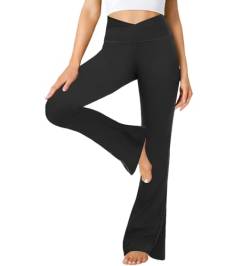 Getervb Yogahose Damen Schlaghose High Waist Blickdicht Flared Leggings Bootleg Sporthose Bootcut Jogginghose Laufhose Jazzpants von Getervb