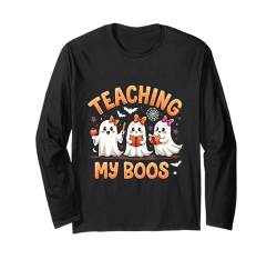 Halloween-Geisterlehrer bringen My Boos süßes Geisterkostüm bei Langarmshirt von Ghost Teaching My Boos Teacher Halloween tees