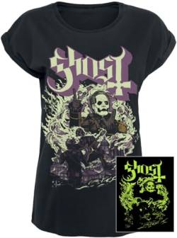 Ghost Fog YK - GITD Frauen T-Shirt schwarz S 100% Baumwolle Band-Merch, Bands von Ghost