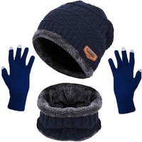 Gigicial Beanie 3 Pcs Winter Beanie Hut, Schal, Touchscreen Handschuhe, Tolles Warm von Gigicial