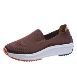 Frauen Stretch Mesh Turnschuhe Lässig Atmungsaktiv Leicht Faulenzer Slipper rutschfest Gehen Schuh Krankenschwester Schuhe(Marrone,42 EU) von Gikleihwy