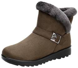 Gikleihwy Frauen Winter Schneestiefel Warm Flauschig Kältebeständig Pantoffeln Lässig Schuhe Mädchen Fell gefüttert Wasserdicht Leichtgewichtig Draußen Stiefelette(Green,39 EU) von Gikleihwy