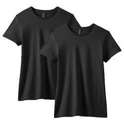 Gildan Damen Softstyle Baumwolle Style G64000l, 2er-Pack T-Shirt, schwarz, XX-Large von Gildan