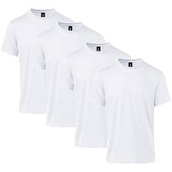 Gildan Herren Softstyle CVC Kurzarm Style G67000 4er Pack T-Shirt, Weiß, XL von Gildan