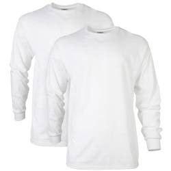 Gildan Unisex-Erwachsene Ultra Cotton Long Sleeve, Style G2400, Multipack T-Shirt, Weiß, 5XL (2er Pack) von Gildan