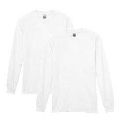 Gildan Unisex-Erwachsene Heavy Cotton Long Sleeve T-Shirt, Style G5400, 2-Pack Hemd, Weiß, Mittel (2er Pack) von Gildan