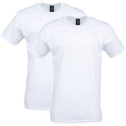 Gildan Unisex-Erwachsene Softstyle T-Shirt aus Baumwolle, Stil G64000, Multipack Hemd, Weiß (2-er Pack), XX-Large (2er von Gildan