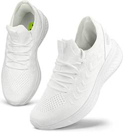 Giniros Turnschuhe Damen Laufschuhe Sportschuhe Running Tennis Walkingschuhe Straßenlaufschuhe Sneaker Fitness Jogging Leichte Atmungsaktiv rutschfeste Freizeitschuhe Outdoor Gym Weiß 39EU von Giniros