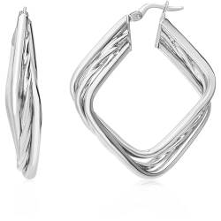 Damen-Ohrringe von GioiaPura aus der Haily Kollektion. Rautenförmiger Ohrring 3 Stränge aus rhodiniertem 925er Silber. Die Referenz lautet: RRGP0038RH von GioiaPura