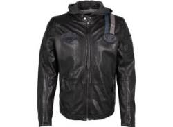 Lederjacke GIPSY "GMTinon" Gr. 4XL, schwarz (black ii) Herren Jacken mit Kapuze, Badges, Reißverschluss von Gipsy