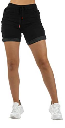 Giralin Damen Shorts 5-Pocket-Style Freizeithose Bequeme Regular Waist Damenhose Sommer Slim Fit Hose 200916 Schwarz 48 von Giralin