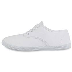 Giralin Damen Sneaker Low Bequeme Stoffschuhe Freizeit Schuhe Basic Schnürer Schnürschuhe 610043 Weiss 41 von Giralin