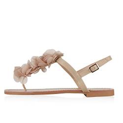 Giralin Modische Damen Sandalen Blumen Zehentrenner Sommer Schuhe 135985 Nude 40 von Giralin