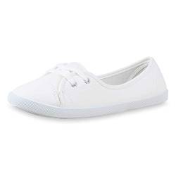 Giralin Sportliche Damen Ballerinas Bequeme Flats Basic 179839 Weiss Total 37 von Giralin