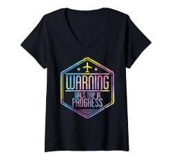 Damen Mädchenwochenende, Frauen warnen, Mädchenreise läuft T-Shirt mit V-Ausschnitt von Girls Trip Favors Girls Weekend Accessories