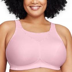 Große Größen Plusgröße Bustier Sport-BH mit bestem Halt ohne Bügel Nr. 1066, Perfekt Pink, 90E von Glamorise