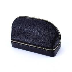 Glanhbnol Doppelschichtige Schmuckschatulle Make Up Tasche Halskette Ohrringe Aufbewahrungsbox Damen Kosmetiktasche Toilettenartikel Make Up Etuis von Glanhbnol