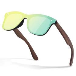 Glapeame Sonnenbrille-Herren-Holzbein-Polarisierte-Walnuss-Sonnenbrillen-Damen-Sunglasses-Men-Sonnen brille-Women-UV400 Schutz-Retro-Schwarze Sonnenbrille-für Angeln-Camping,9 von Glapeame