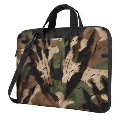 GlbnSHeric Laptop-Umhängetasche, Kuriertasche, Camouflage mit Pfotenabdrücken, Laptoptasche, Computertasche für Männer und Frauen, Schwarz , 13 inch von GlbnSHeric