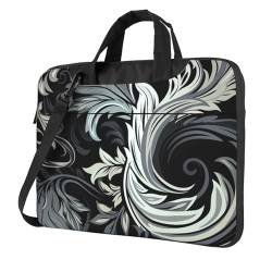 GlbnSHeric Laptop-Umhängetasche, Kuriertasche, schwarz-weißes Design, Laptoptasche, Computertasche für Männer und Frauen, Schwarz , 15.6 inch von GlbnSHeric