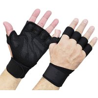 Gluckids Trainingshandschuhe Herren Damen Fitnesshandschuhe mit Handgelenkbandage Sporthandschuhe (Offene Fingerschlaufen Handschuhe, 1 Paar) für Radsport Bodybuilding Kraftsport Powerlifting Fitness von Gluckids