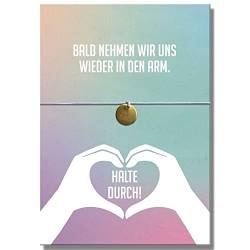 Glücksschmiedin - Halte Durch Geschenk, Armband mit lustiger Spruchkarte, handgefertigt von Glücksschmiedin