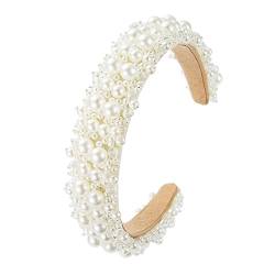 Gogogmee 1stk Perlenkristall-stirnband Barocke Haarbänder Hochzeitskopfschmuck Strass Hochzeitshaarschmuck Für Frauen Barockes Perlenstirnband Haarband Für Damen Synthetische Perlen Weiß von Gogogmee