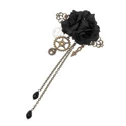 Gogogmee Mechanische Punk-Haarnadel Cosplay-Zubehör Kawaii-Rote Rose Haar-Accessoires Gothic-Steam-Punk-Haarspangen Dekorkette Folie Hochzeitsgeschenke Haar-Accessoires Für Frauen von Gogogmee