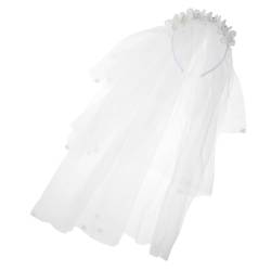 Gogogmee liebliches Haar party zubehör kinder partyzubehör kinder Mädchen Robe Hochzeitsschleier-Stirnband Haarschmuck für die Hochzeit Hochzeitskleider Haarbänder für Kinder Weiß von Gogogmee