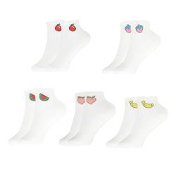 Goiern 5 Paar Tennissocken Damen 35-38 Sportsocken Weiße Socken Sneaker Socken Damen Tennissocken Herren Kurze Socken Baumwollsocken Lustige Socken von Goiern