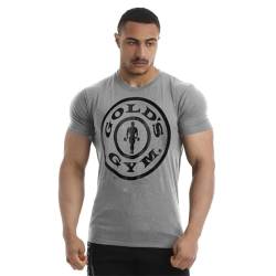 Gold's Gym Herren Ggts149 Gym T-Shirt, Hellgrau meliert/Schwarz, S von Gold's Gym