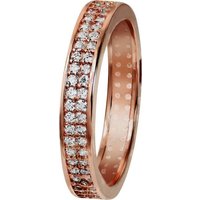 GoldDream Goldring GoldDream Damenring rosegold Zirkonia, Damen Ring 2-reihig Zirkonia aus 333 Rosegold - 8 Karat, Farbe: rose von GoldDream