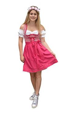 Dirndl Set Trachtenkleid 477GT pink kariert (34) von Golden Trachten