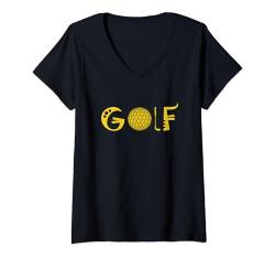 Damen Golf game Golfspieler Golfball Golf-Sport Golfer T-Shirt mit V-Ausschnitt von Golf Ausrüstung Sport Zubehör Geschenke Shirts