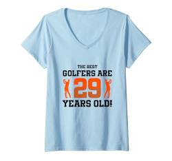 Damen 29. Geburtstag Golf 29 Jahre alt Golfspieler Geburtstag T-Shirt mit V-Ausschnitt von Golf Birthday Designs for Golf Players