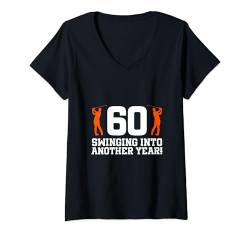 Damen 60. Geburtstag Golf 60 Jahre alt Golfspieler Geburtstag T-Shirt mit V-Ausschnitt von Golf Birthday Designs for Golf Players