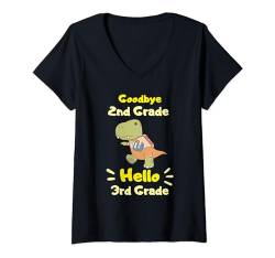 Damen Auf Wiedersehen, 2. Klasse, Hallo, 3. Klasse, lustige Kinder, Jungs T-Shirt mit V-Ausschnitt von Goodbye 2nd Grade Hello 3rd Grade Funny Kids Boys