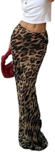 Damen Leopard Halb Rock Y2K Mode Eleganter Retro Trend Leopard Halb Rock Reise Party Abendessen Sexy Niedrige Taille Halb Rock (Leoparden-Druck,L) von Goolecrimp