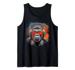 Gorilla DJ Geschenk Affe Mit Kopfhörer Party Konzert Natur Tank Top von Gorilla DJ Tshirt Herren Festival Party Feiern