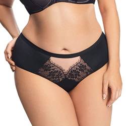 Gorsenia Dame Slip Unterhose Tüll Spitze Unterwäsche K649 Alicante, Schwarz,XXL von Gorsenia